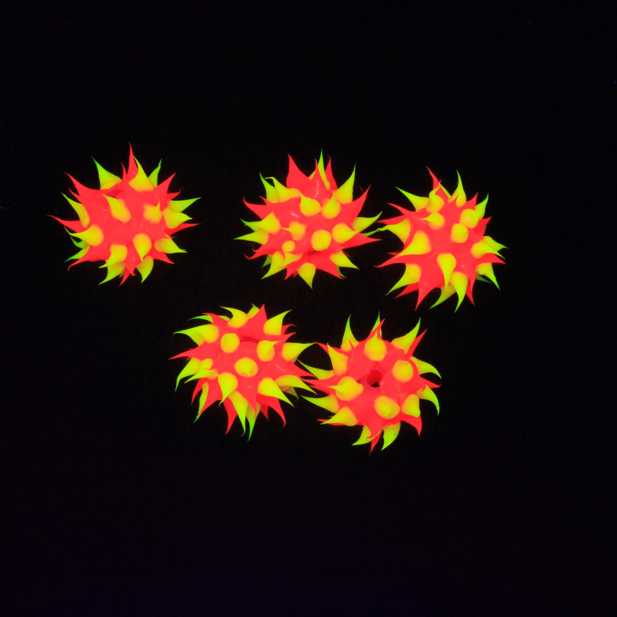 10MS134-22: Rubber Round Orange w/Yellow 10mm - 5PPK - Image 2