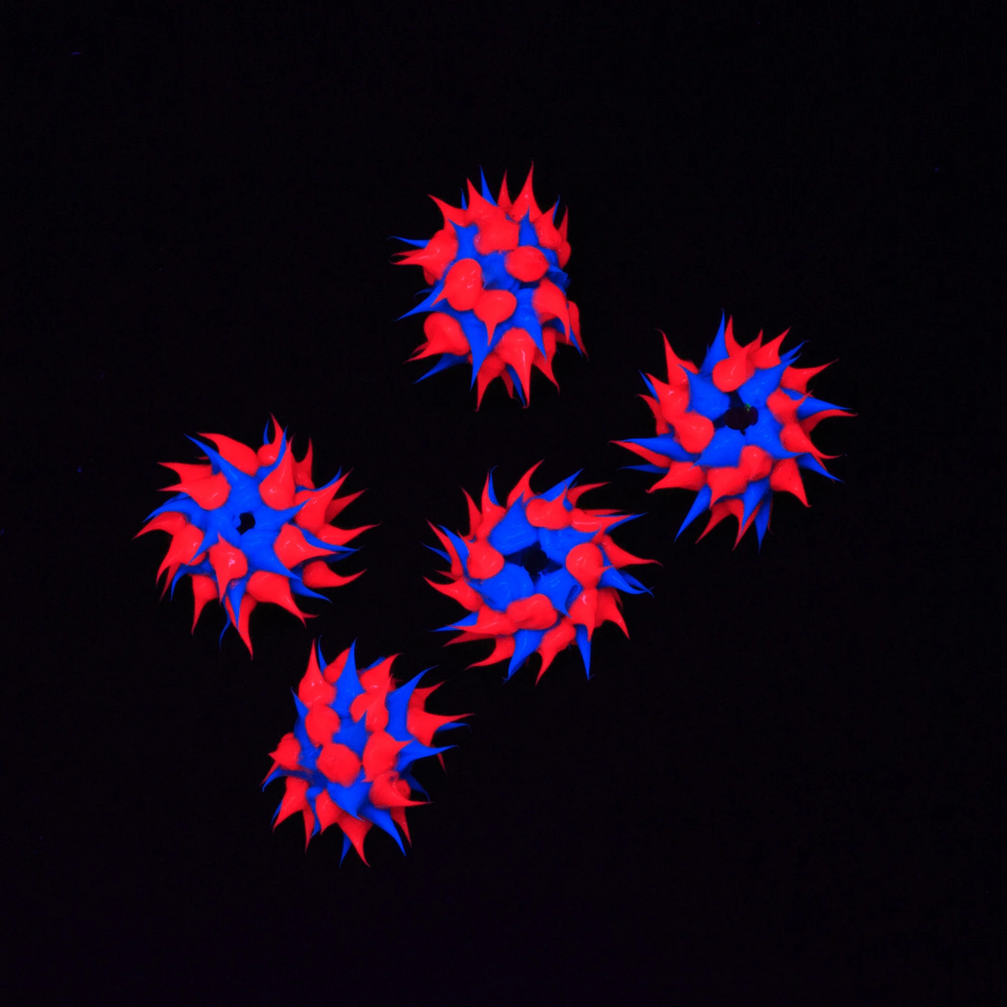 10MS174-92: Rubber Round Blue w/Pink 10mm - 5PPK - Image 2