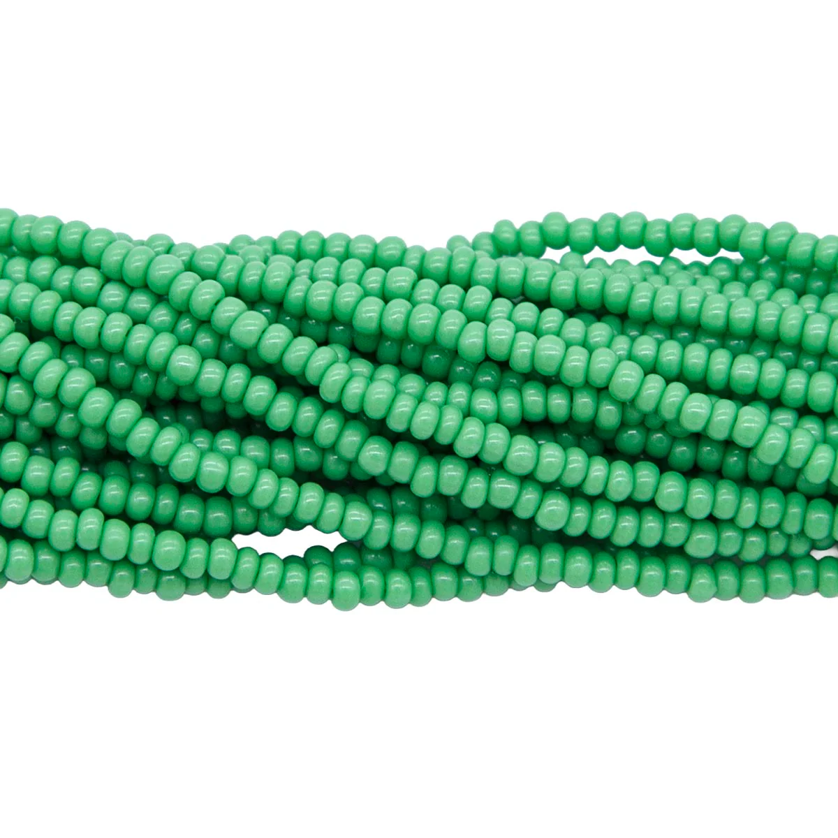 10SB182: CZ Seed Bead Opaque LT Green 10/0 5HK - Image 2
