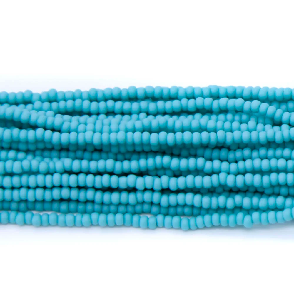 10SB185-MR: Cz Seed Bead Turquoise Matte 10/0 - Image 2