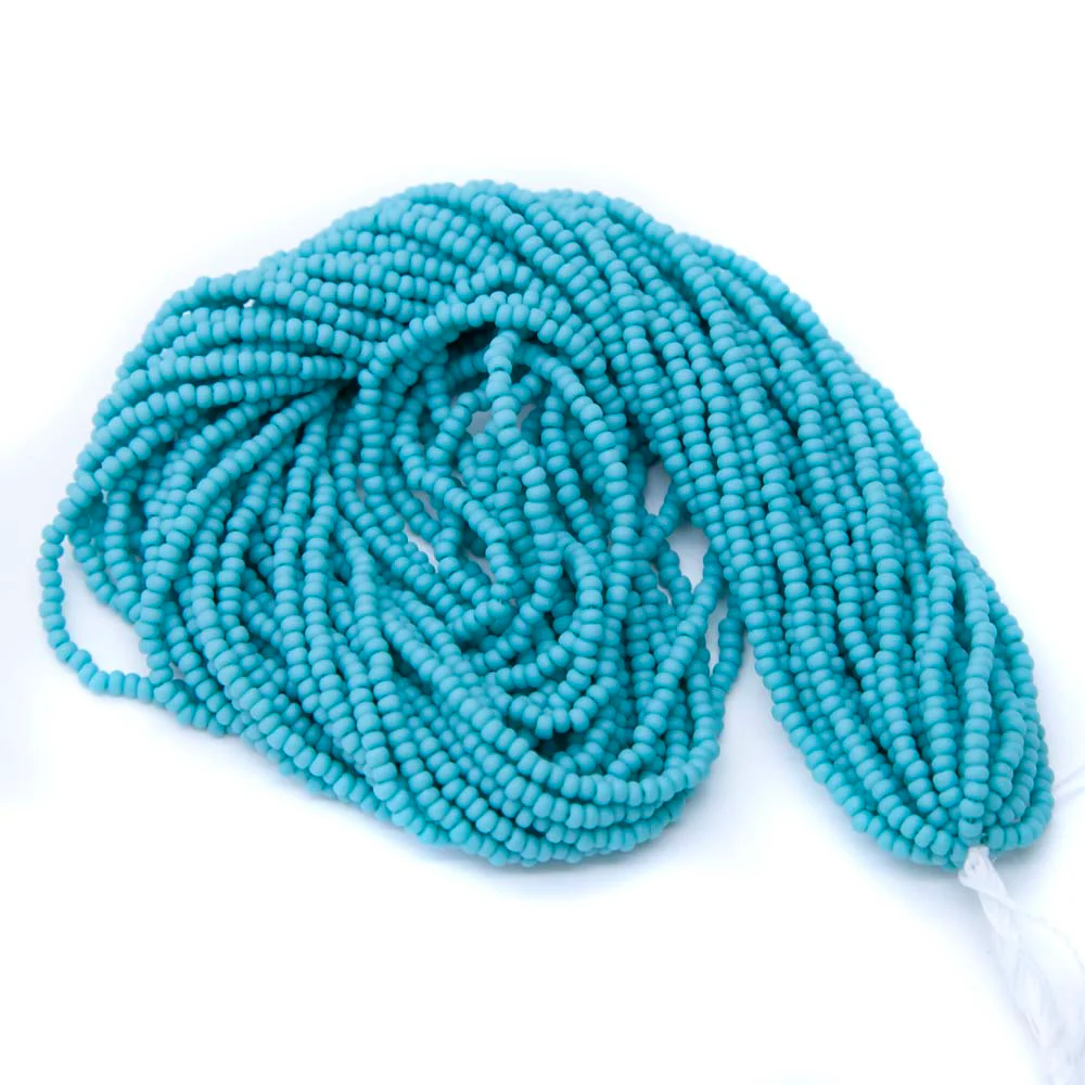 10SB185-MR: Cz Seed Bead Turquoise Matte 10/0 - Image 3