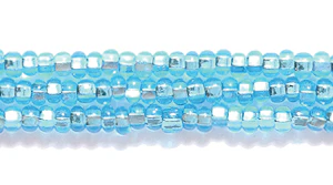 11SB464: CZ Seed Bead Silver Lined Aqua 11/0 6HK