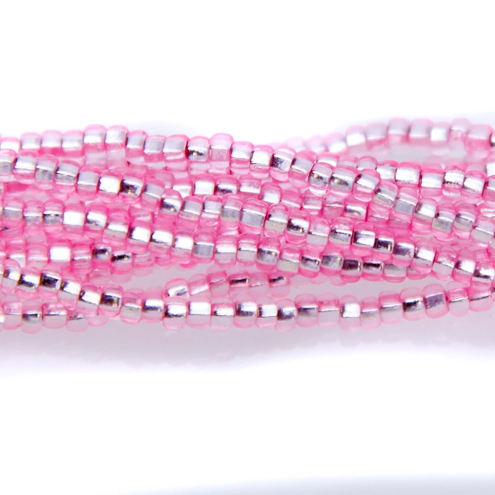 11SB491-DY: CZ Seed Bead Silver Lined Dyed LT Pink 11/0 6HK - Image 2
