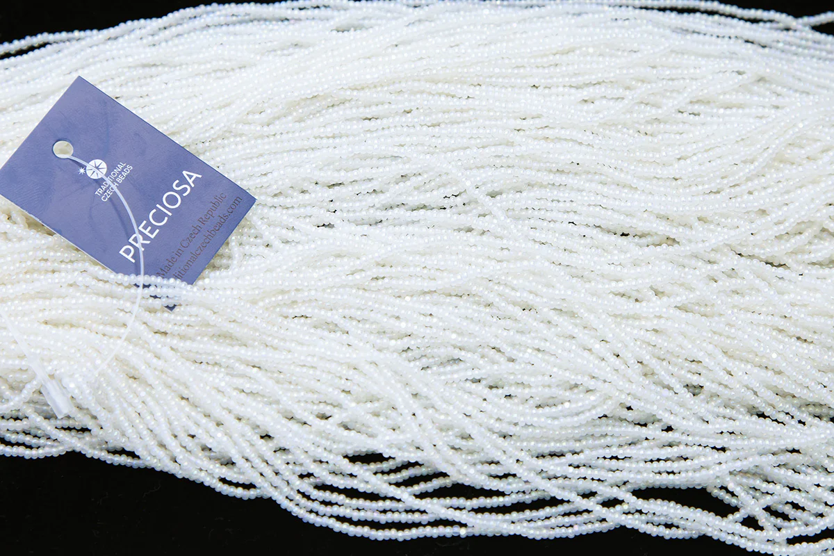 11SB613-ACR: CZ Seed Bead True Cut Pearl Off White AB 11/0-1HK