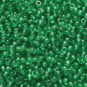 12EP283: Vintage French Transparent Medium  Green 12/0 250GM - Image 2