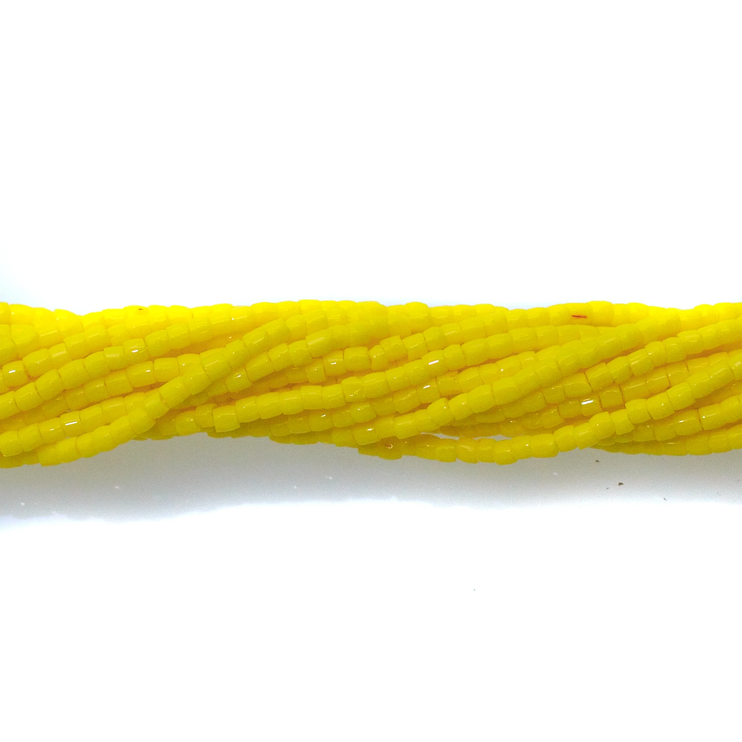 12SC122: CZ Seed Bead 3-cut Opaque LT Yellow 12/0 5HK - Image 2