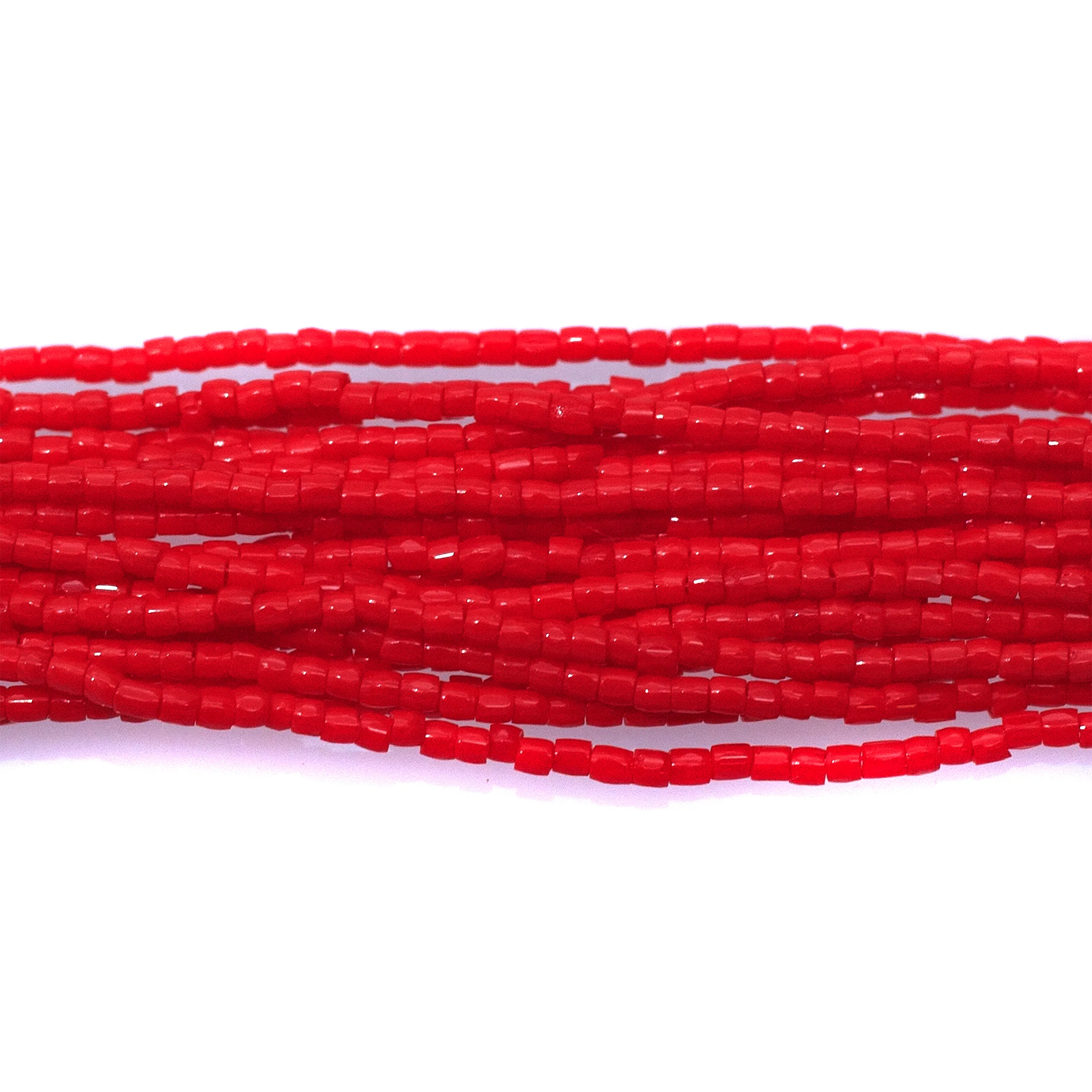 12SC144: CZ Seed Bead 3-cut Opaque Red 12/0 5HK - Image 2