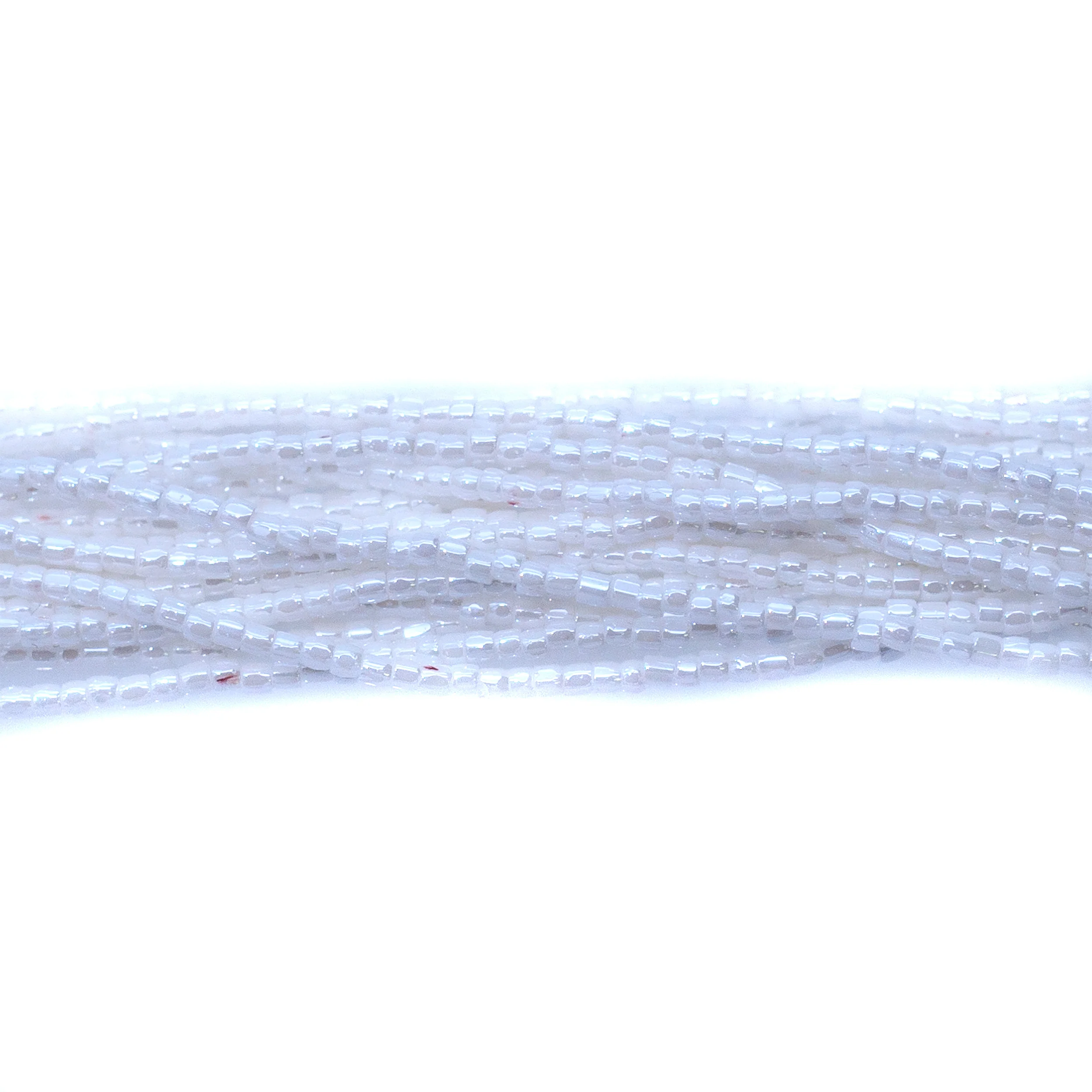 12SC312: CZ Seed Bead 3-cut Opaque White Luster 12/0 5HK - Image 2