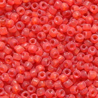 12SV236-8U: Vintage Venetian Seed Bead Transparent Red Orange #8 Unfinished Square Hole 12/0 - 500 Grams - Image 2