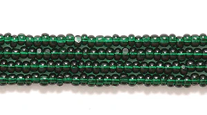 13SB288-C: CZ Seed Bead Charlotte Cut TR Dark Green 13/0 18HK
