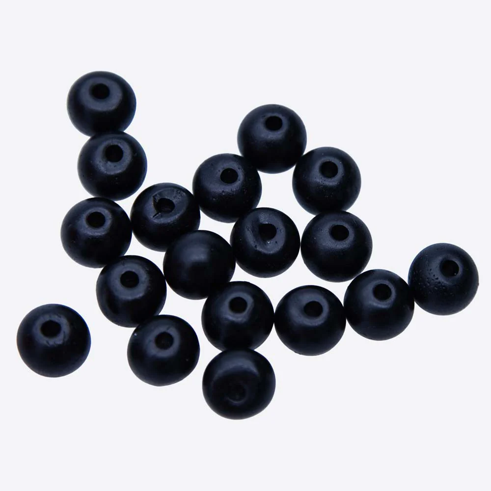14BN109: Bone Smooth Round Black 14mm Average 25 Pieces - Image 2
