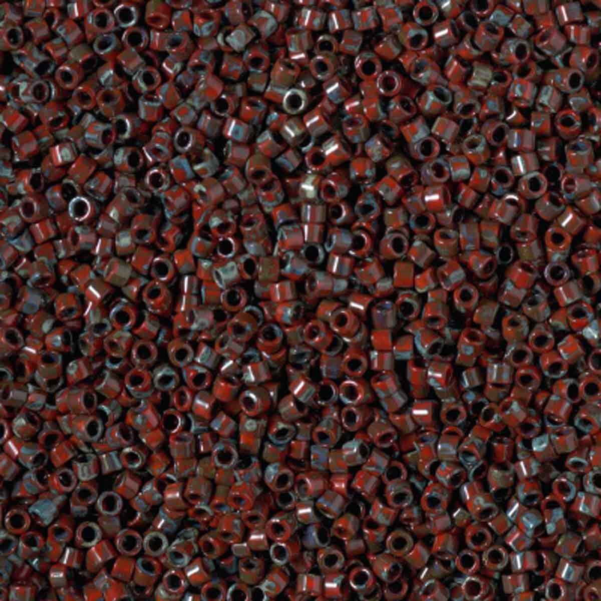 14SD148-52R: DB2263 Delica Opaque Garnet Red Picasso 11/0 - 9GM