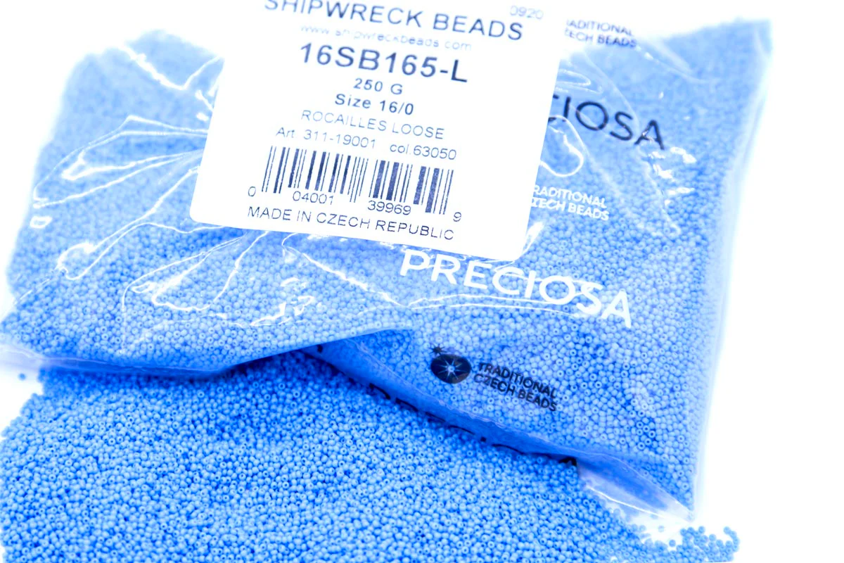 16SB165-L: CZ Seed Bead Opaque Turquiose Blue 16/0 Loose - 250GM - Image 2