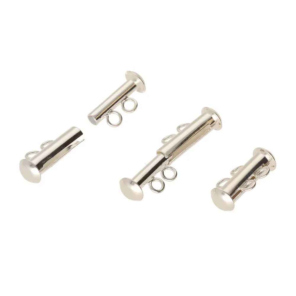 2FI357-S: Clasp Slide Magnetic 2-strand Silver Plated 10x16mm - 1SE - Image 2