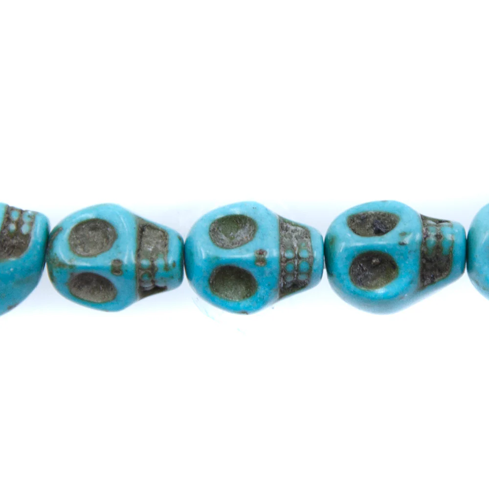 2ST50-B: Skull Magnesite Turquoise Blue 8x10mm - Image 2