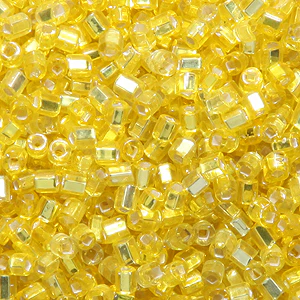 2SV6422-2: Vintage Venetian Bugle S/L Yellow #5 SQ Hole 2mm 500 Grams