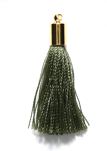 30TA183-G: Tassel Olive Thread Gold Cap 30mm 1PC