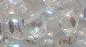32CA512-T: CZ Candy Oval Two Hole Crystal AB 6x8mm 320PC