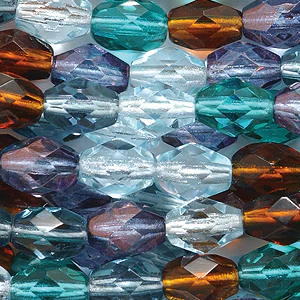 34FC9018: FC Oval Aqua/emerald/gray/topaz Mix 5x7mm 400PC