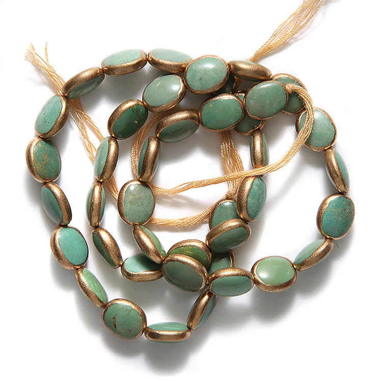 36ST413-C8ST: Turquoise Green Copper Edge Oval 10x12mm - 1 STD - Image 2