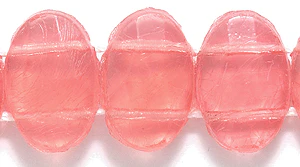 37FE290R: Flat Oval Pink Opal 2 Hole 9x13mm-25PC