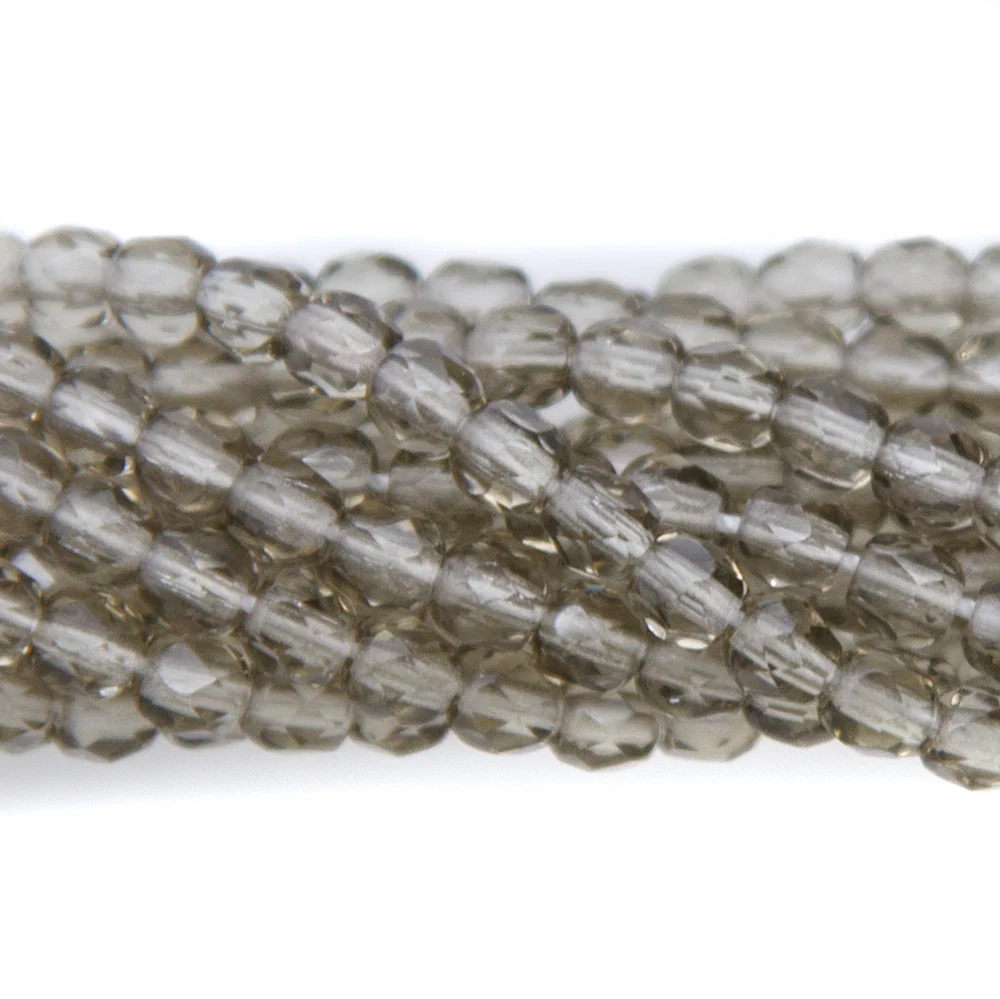 3FC204: CZ FACET RD TRANS LT Grey 3mm-600PC - Image 2