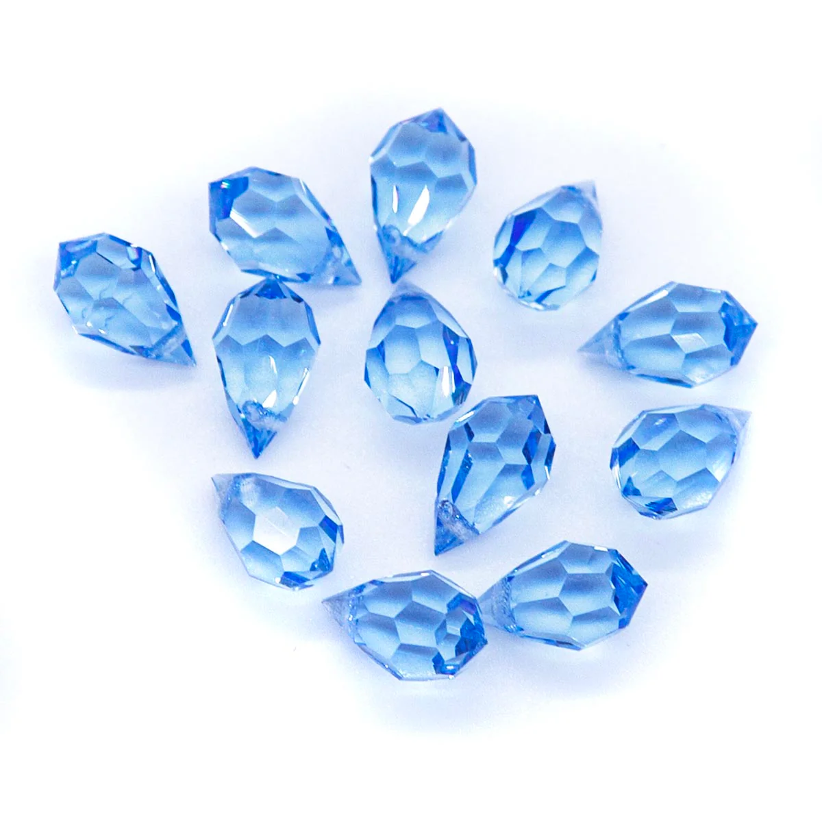 42CC272: Preciosa Crystal Drop Light Sapphire 6x10mm-12PC - Image 2