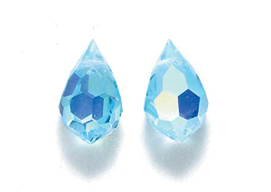42CC562: Preciosa Crystal Drop Aqua Bohemica AB 6x10mm-12PC