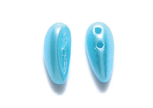 42CM664-PR: Czech Chilli Two Hole Aqua Pastel Pearl 4x11mm - - 40 Piece Pack