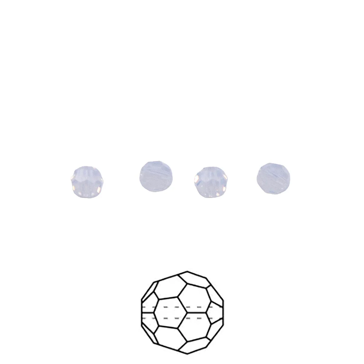 4CC210: Preciosa Crystal Round White Opal 4mm-72PC