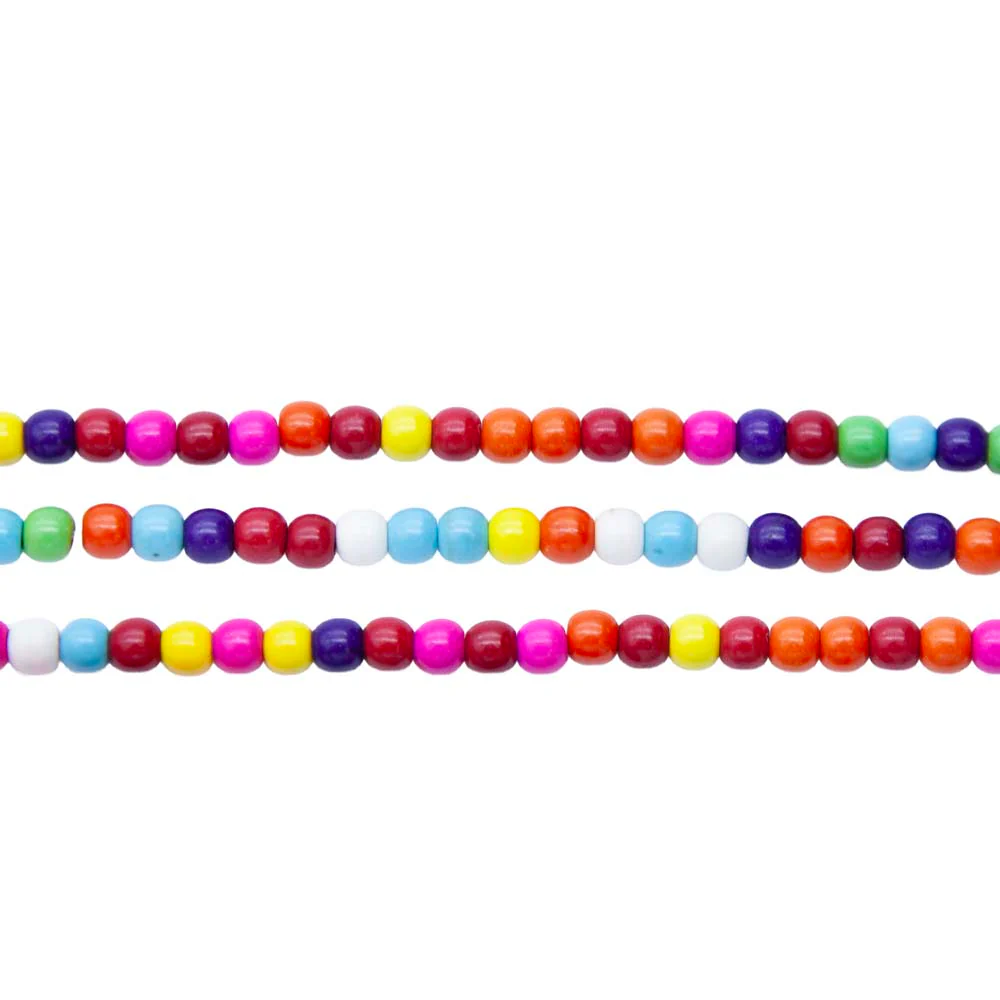4ST612-MX: Magnesite Round Beads Mix 4mm 15.5" - Image 2