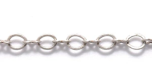50CX815: Chain 4mm Oval LNK & Bows ANT Silver 1FT