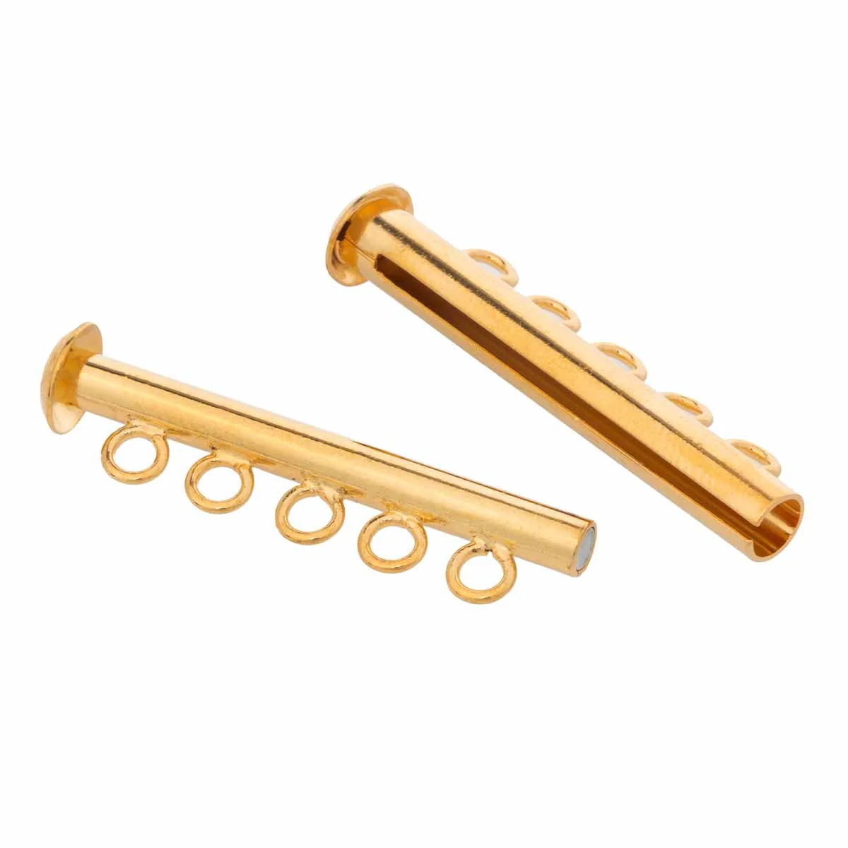 5FI357-G: Clasp Slide Magnetic 5-strand GLD PLT 30mm - 1 SET - Image 2