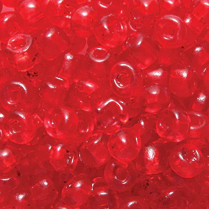 5SV244-4R: Vintage Venetian Transparent Red #4 Square Hole 5/0 50 Gram Bag