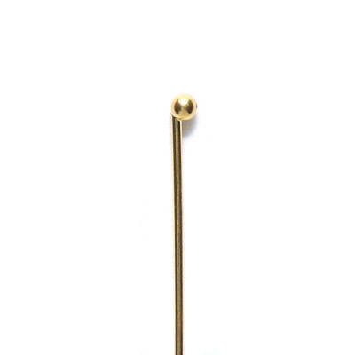 60FI61-G: Headpin 1.5MM Ball Gold PLT 60mm 22GA - 50PC - Image 2