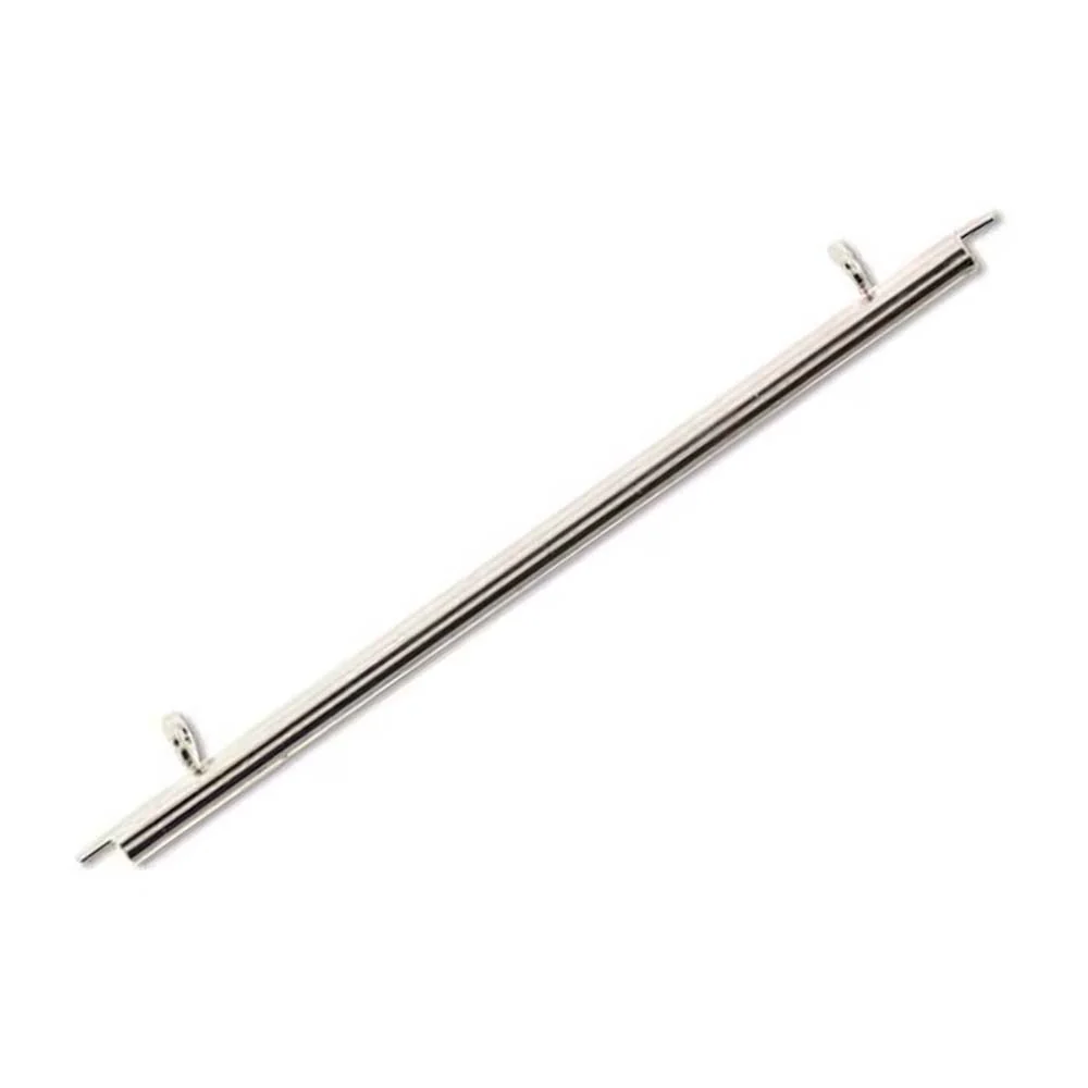 60FI83-S: Miyuki Slide End Tube 60mm 2 Loop Silver Plate - 2PPK - Image 2