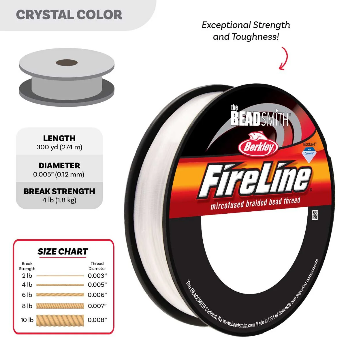 60TN112-300: Fireline Thread Clear 300yd .005in 4lb - Image 2