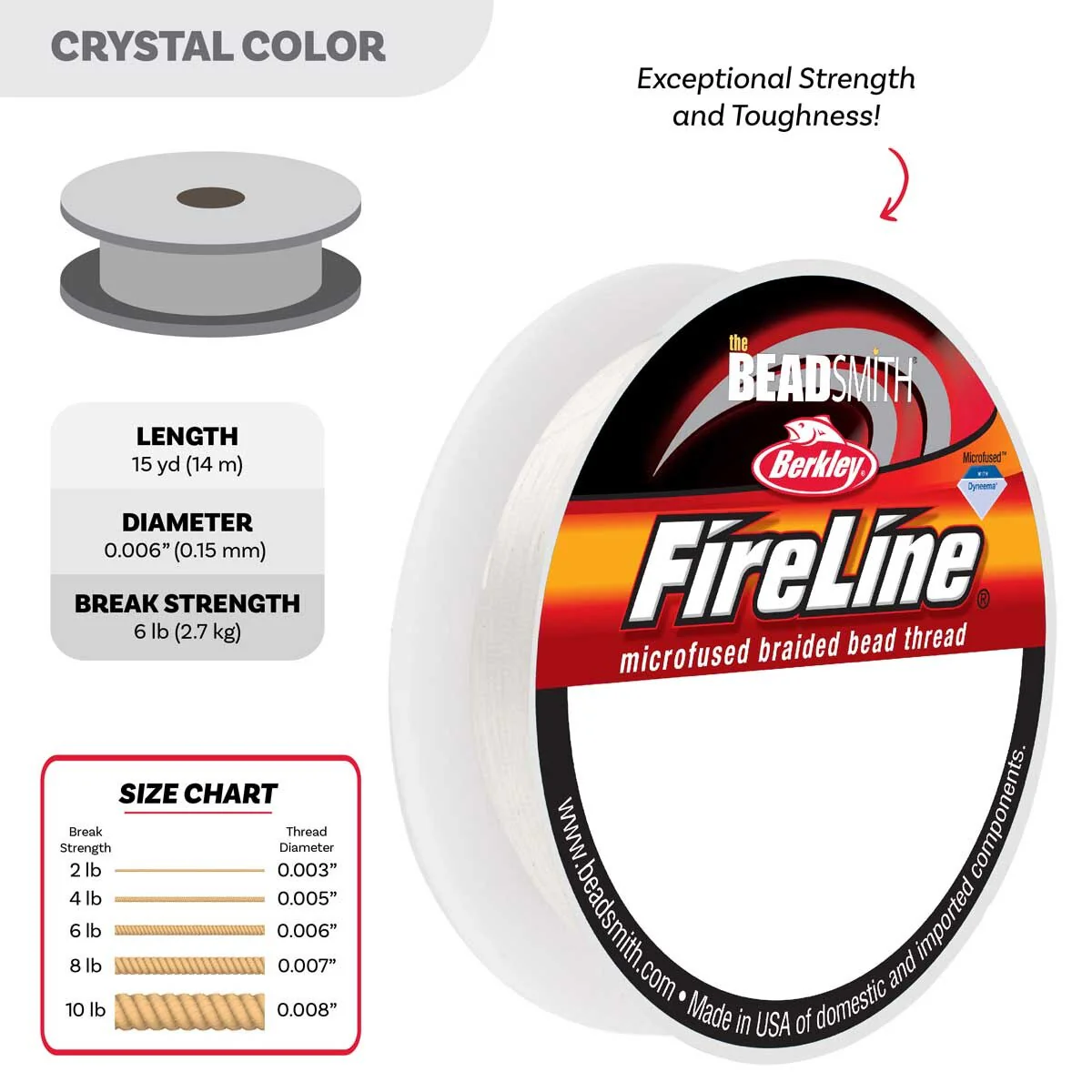 61TN112-15: FIRELINE THREAD 6LB CRYS 0.006IN/0.15MM 15 YARD - Image 2