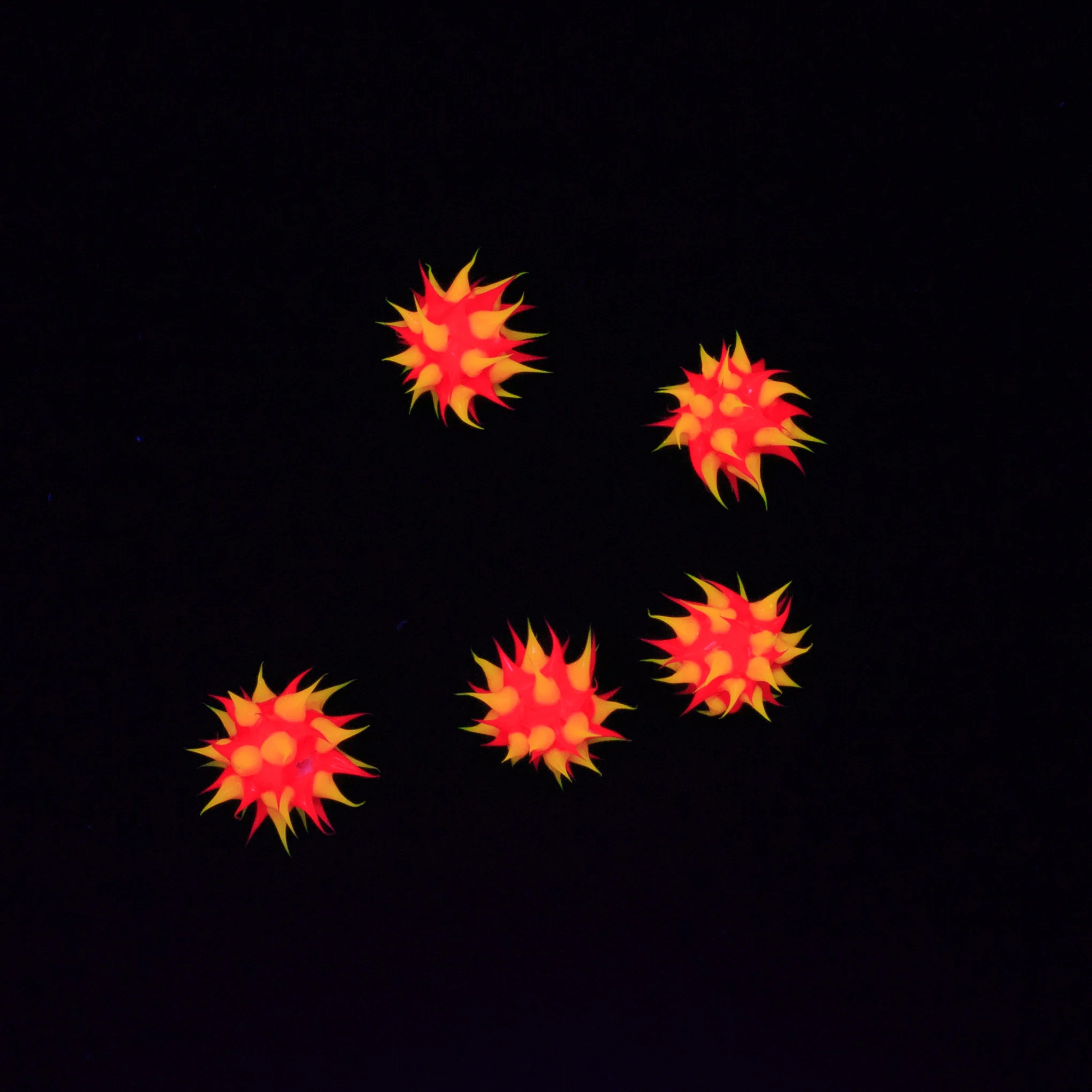 6MS134-92: Rubber Round Orange w/Pink 6mm - 5PPK - Image 2