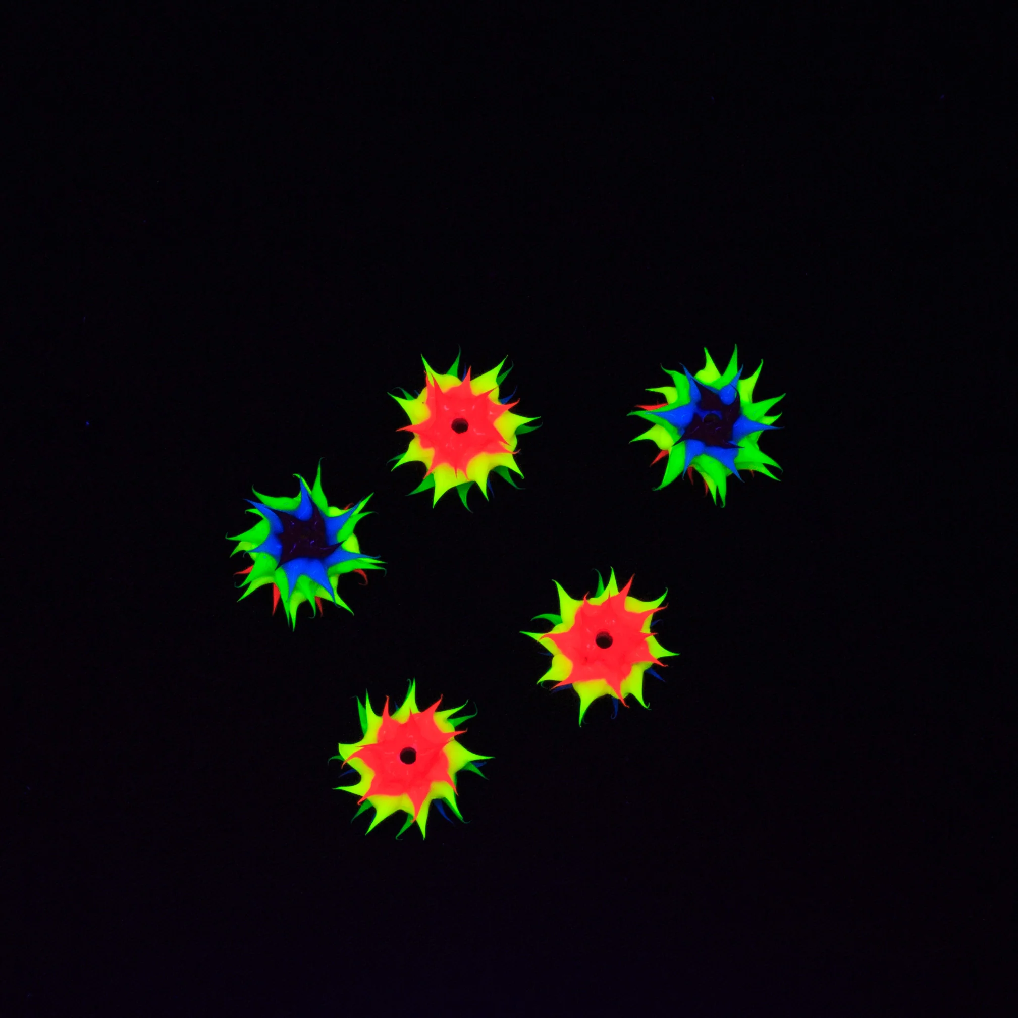 6MS525: Rubber Round Rainbow 6mm - 5PPK - Image 2