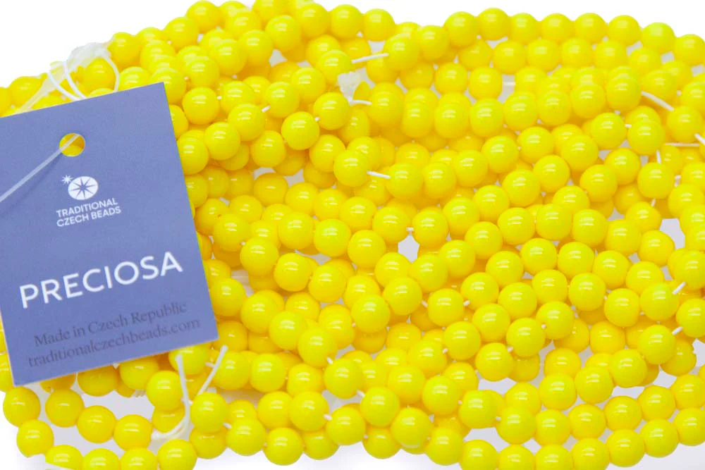 6RD122R: CZ Round Opaque Lemon Yellow 6mm - 50PC - Image 2