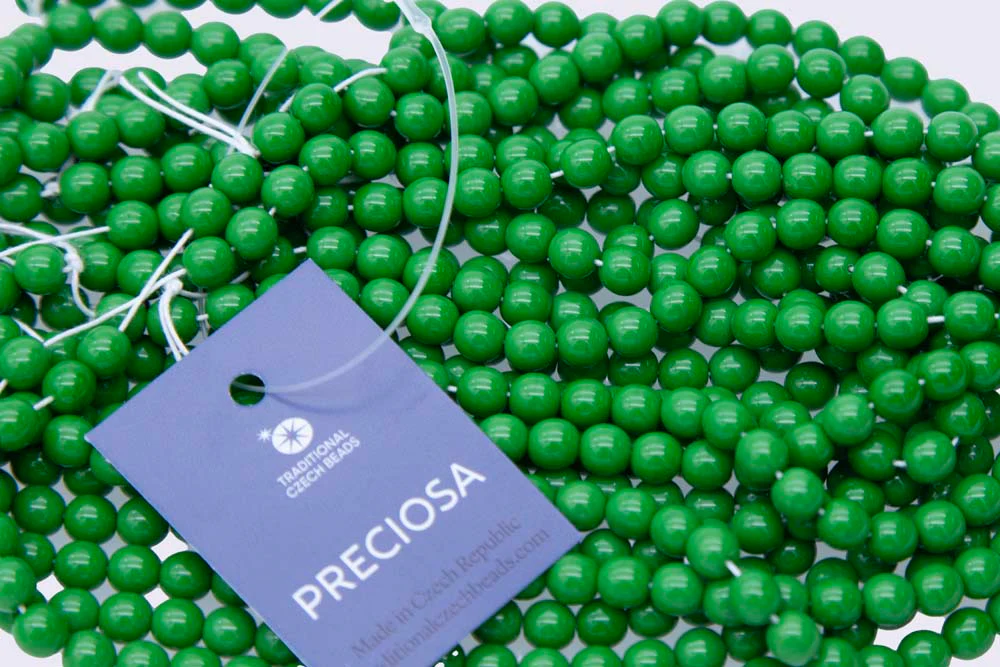 6RD183R: CZ Round Opaque Green 6mm - 50PC - Image 2