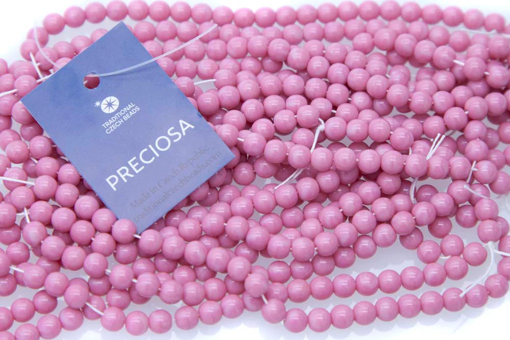 6RD192R: CZ Round Opaque Dusty Pink 6mm - 50PC - Image 2