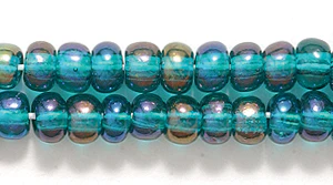 6SB587-T: CZ Seed Bead TR Emerald AB 6/0 36STR