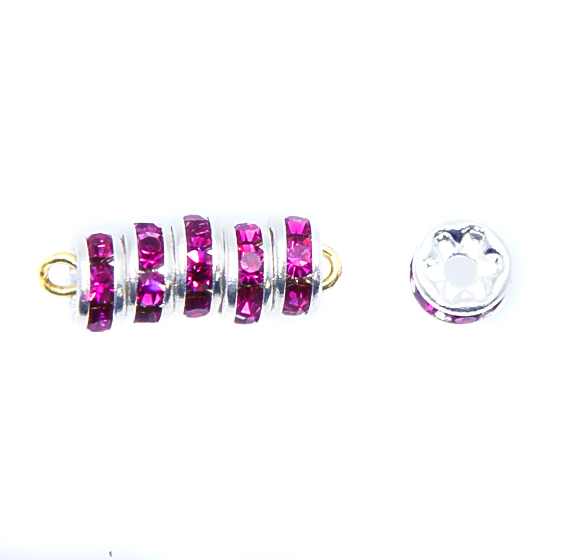 73CC294-S: Preciosa R/S Rondell Fuchsia Silver 5mm-- 48PC
