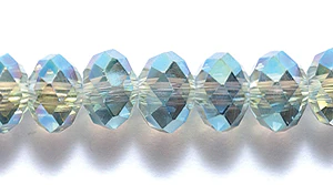 73CD554-76: Crystal Round Rondelle Topaz Blue AB 4x6mm 1STR