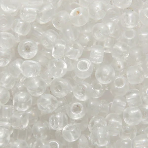 7EP212-3: Vintage French Seed Bead Greyish Crystal 7/0 - 250 Grams - Image 2