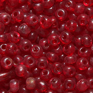 7SV246-2: Vintage Venetian Seed Bead Transparent Garnet #2 7/0 - 500 Grams - Image 2