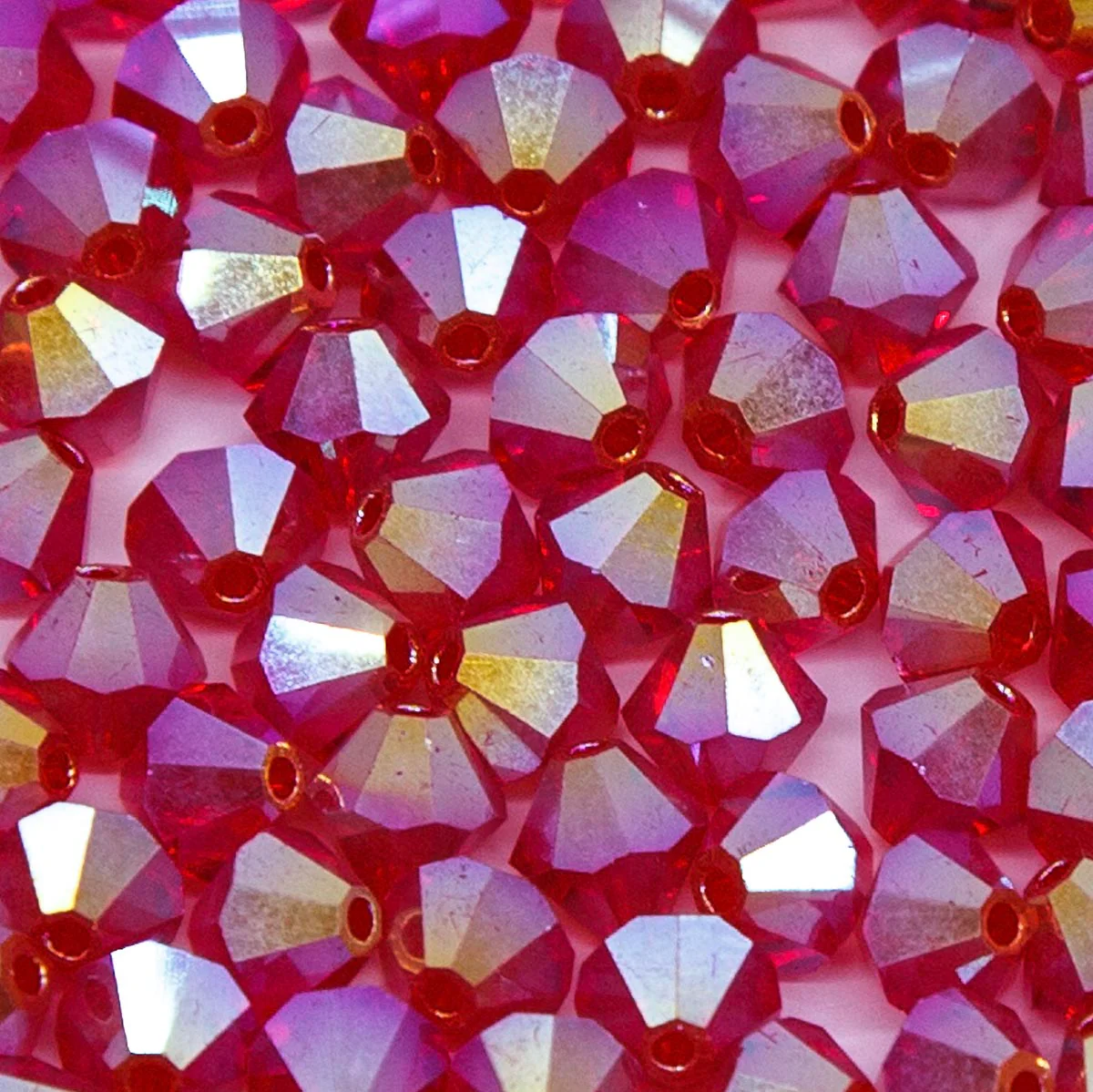 84CC542-F: Preciosa Crystal Dia Lt Siam Ab2x 5x5mm-144PC - Image 2