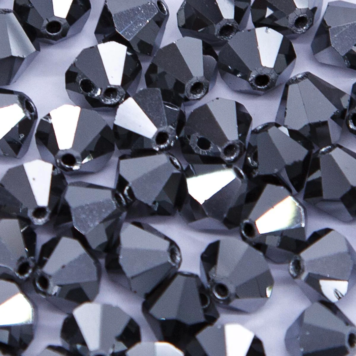86CC309-F: Preciosa Crystal Dia Jet Hematite 6x6mm-72PC - Image 2